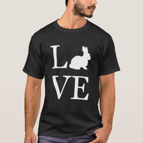 I Love Rabbit Bunny Silhouette Animal Lover White T_Shirt
