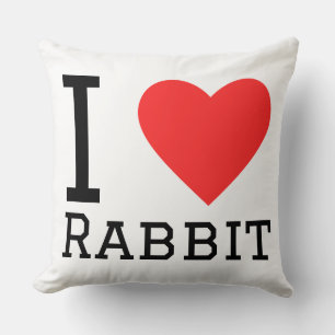 I love rabbit  throw pillow