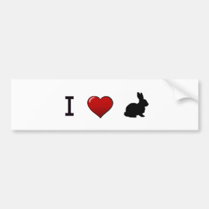 "I Love Rabbits" Bumper Sticker