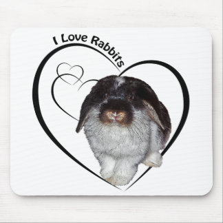 I Love Rabbits Mousemat Mouse Pad