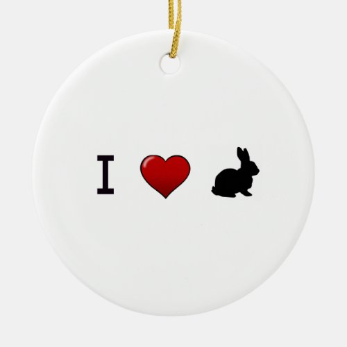 I Love Rabbits Ornament