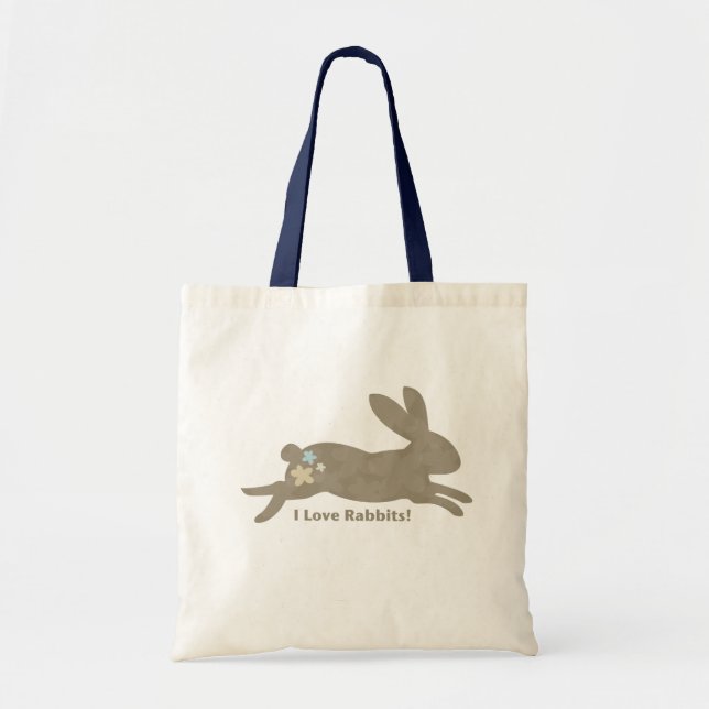 I Love Rabbits Tote Bag (Front)