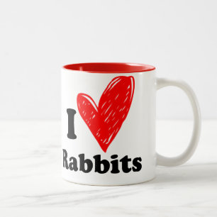 I love Rabbits Two-Tone Coffee Mug