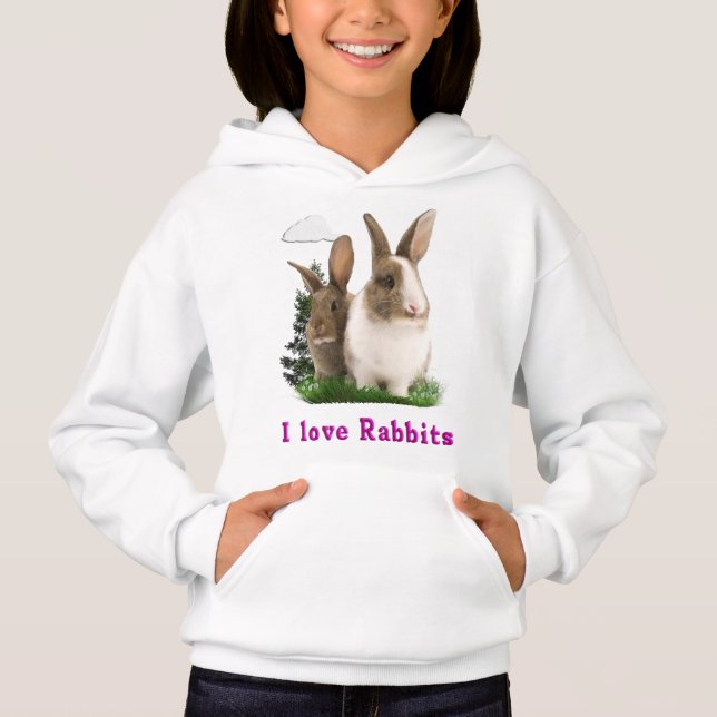 I love Rabbitts Hoodie (Front)