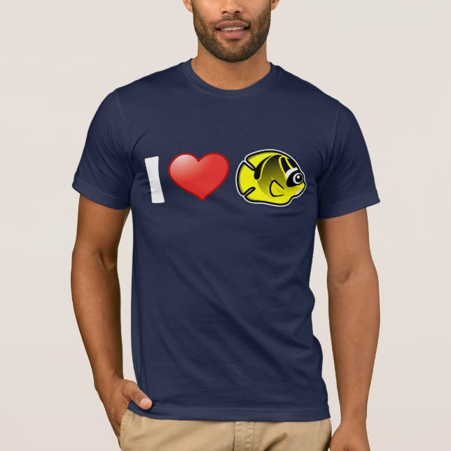 I Love Raccoon Butterflyfish T-Shirt (Front)