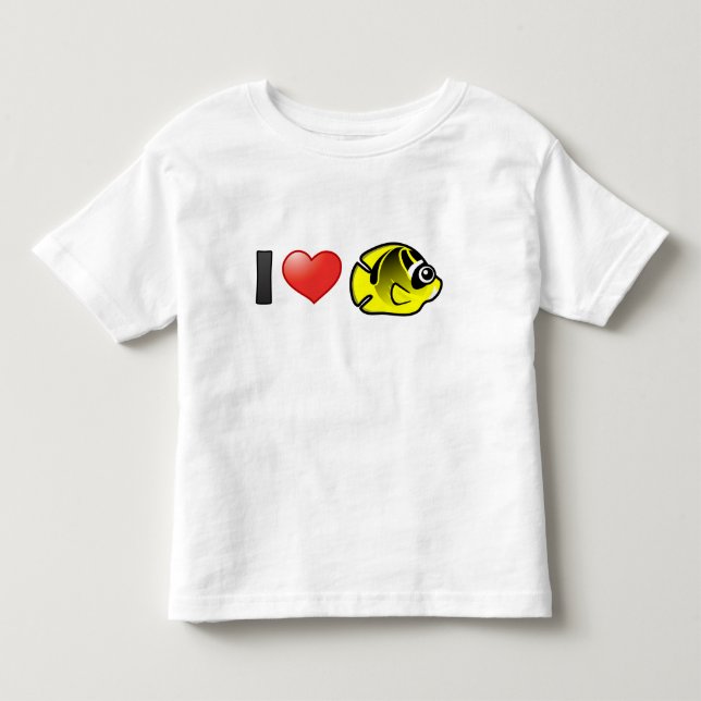I Love Raccoon Butterflyfish Toddler T-shirt (Front)