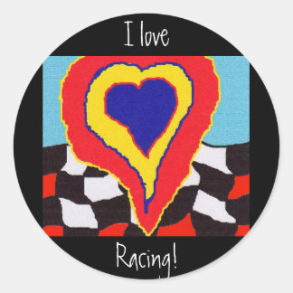 I Love Racing! Classic Round Sticker