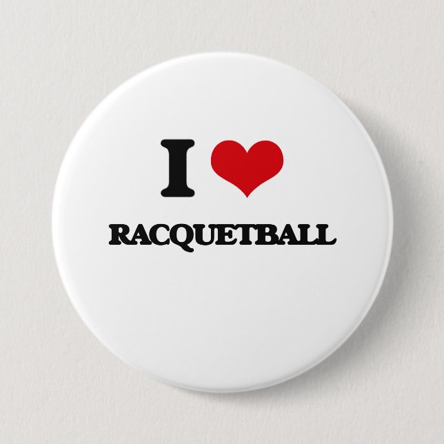I Love Racquetball Button (Front)