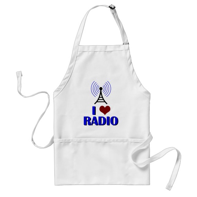I Love Radio Adult Apron (Front)