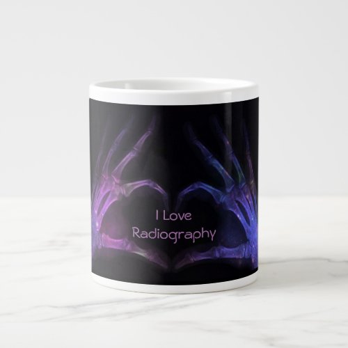 I Love Radiography Xray Fingers Form a Heart Large Coffee Mug