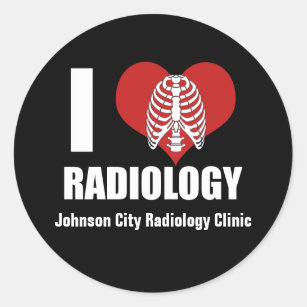 I Love Radiology Cool Custom Radiologist Clinic Classic Round Sticker