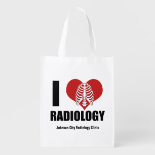 I Love Radiology Cool Custom Radiologist Clinic Grocery Bag