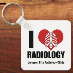 I Love Radiology Cool Custom Radiologist Clinic Keychain