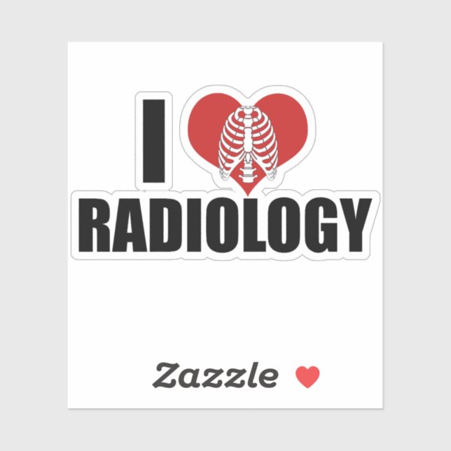 I Love Radiology Cool Custom Radiologist Sticker (Sheet)