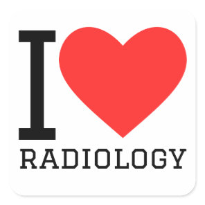 I love radiology  square sticker