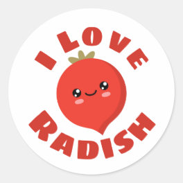 I love Radish Classic Round Sticker