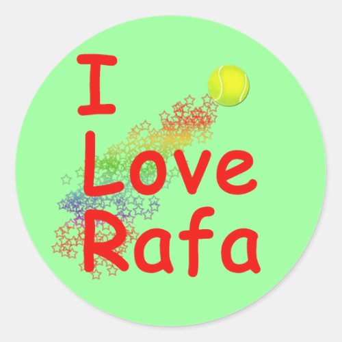 I Love Rafa Tennis Design Classic Round Sticker