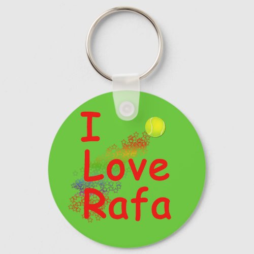 I Love Rafa Tennis Design Keychain