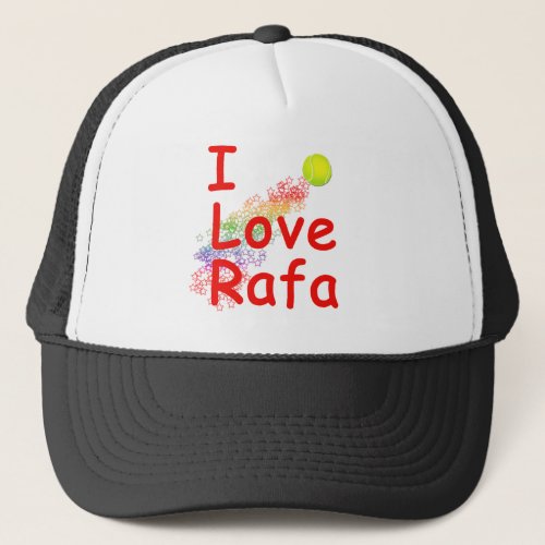 I Love Rafa Tennis Design Trucker Hat