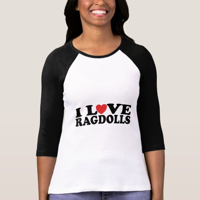 I Love Ragdoll Cats T-Shirt (Front)