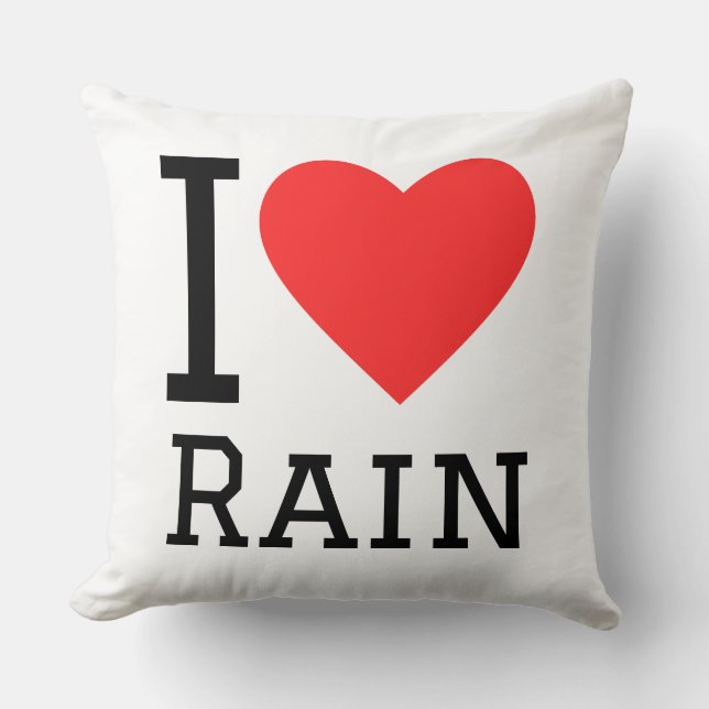 I love rain throw pillow (Front)