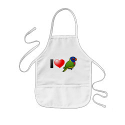 I Love Rainbow Lorikeets Kid's Apron