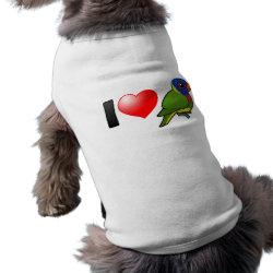 I Love Rainbow Lorikeets Dog Sleeveless T-Shirt