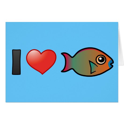 I Love Rainbow Parrotfish Cards (Front Horizontal)