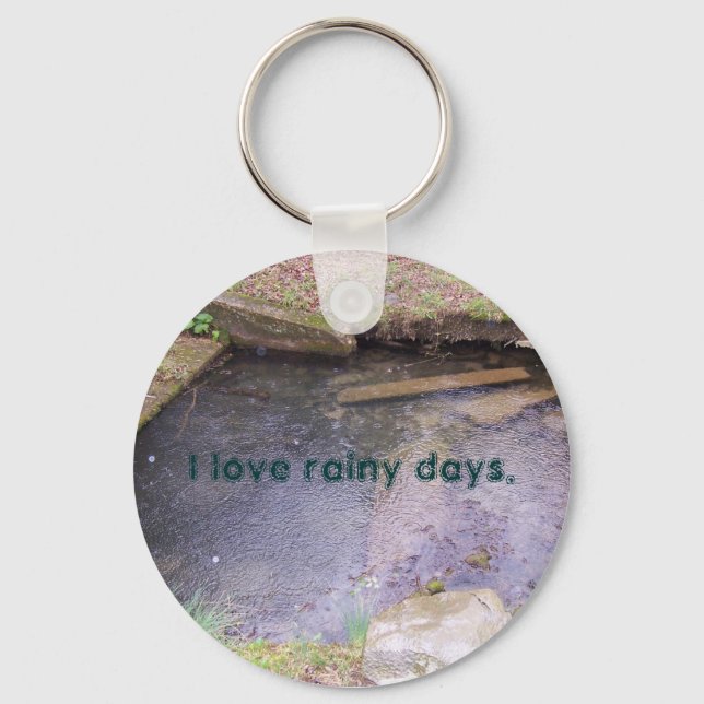 I Love Rainy Days Keychain (Front)
