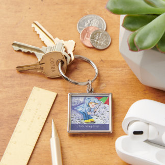 I love rainy days premium keychain