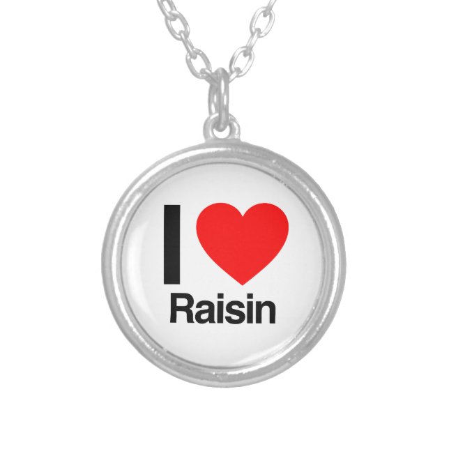 i love raisin silver plated necklace (Front)