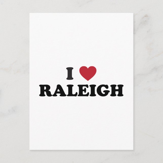 I Love Raleigh North Carolina Postcard (Front)