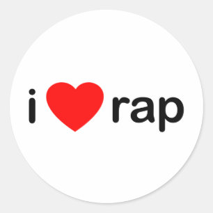 I Love Rap Classic Round Sticker