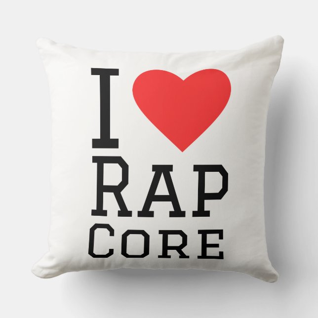 I love rap core throw pillow (Front)