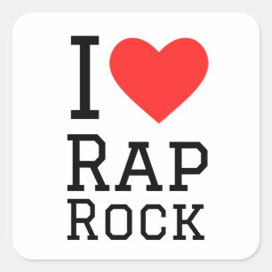 I love rap rock square sticker
