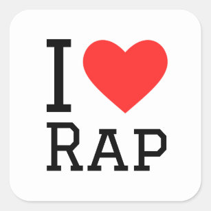 I love rap square sticker
