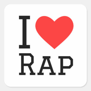 I love rap square sticker