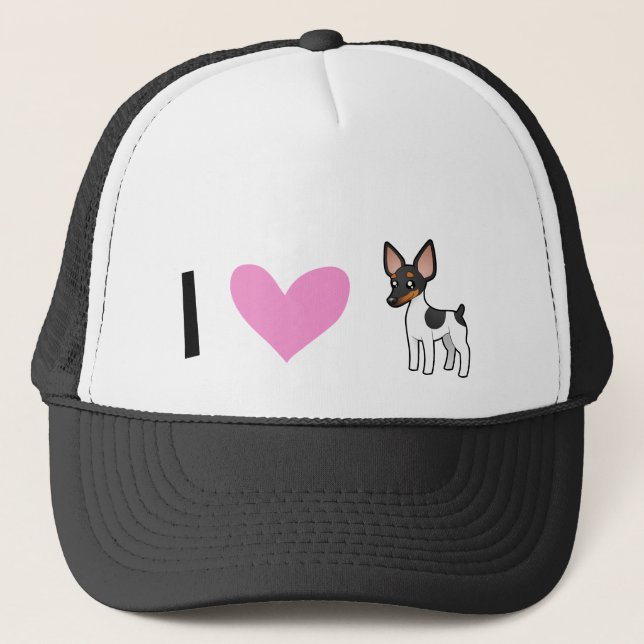 I Love Rat Terriers / Toy Fox Terriers Trucker Hat (Front)