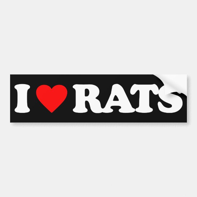 I LOVE RATS BUMPER STICKER (Front)