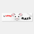 I Love Rats Bumper Sticker
