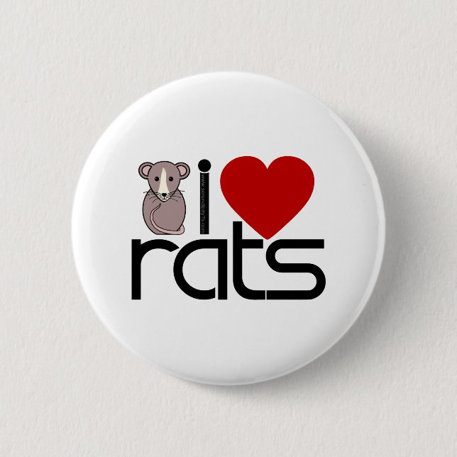 I Love Rats Button (Front)
