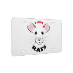 I Love Rats License Plate Kmcoriginals at Zazzle