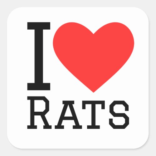 I love rats square sticker