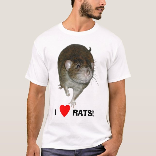 I Love Rats! T-Shirt (Front)