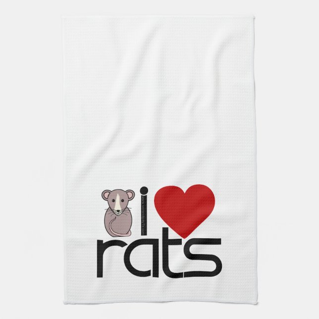 I Love Rats Towel (Vertical)