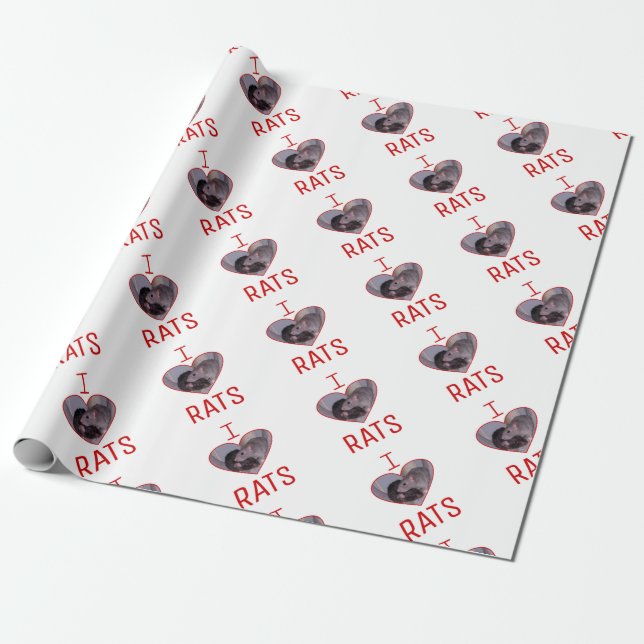 I Love Rats! Wrapping Paper (Unrolled)