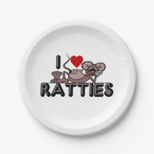 I Love Ratties Paper Plates