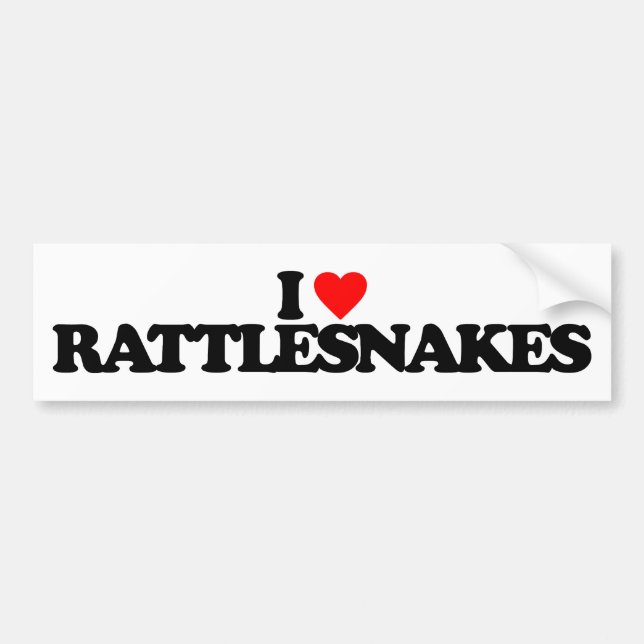 I LOVE RATTLESNAKES BUMPER STICKER (Front)