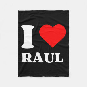 I Love Raul I Heart Raul Name Y2k Valentines Day Fleece Blanket