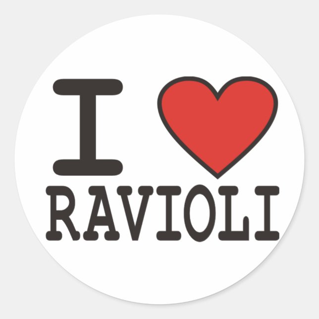 I Love Ravioli Classic Round Sticker (Front)